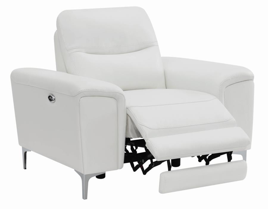 Largo - Upholstered Power Recliner White