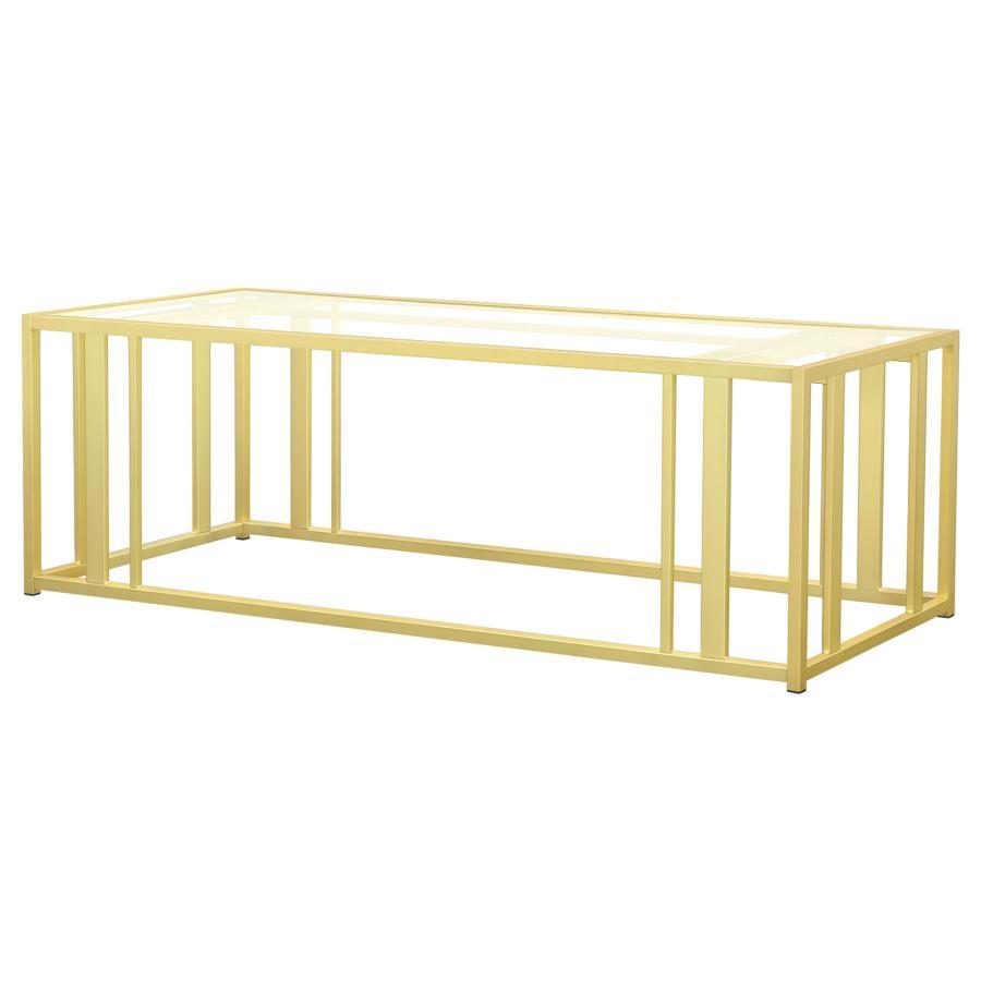 Adri - Metal Frame Coffee Table - Matte Brass