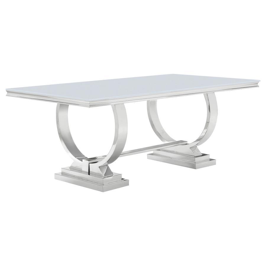 Antoine - 7-Piece Rectangular Dining Set - Pink And Grey