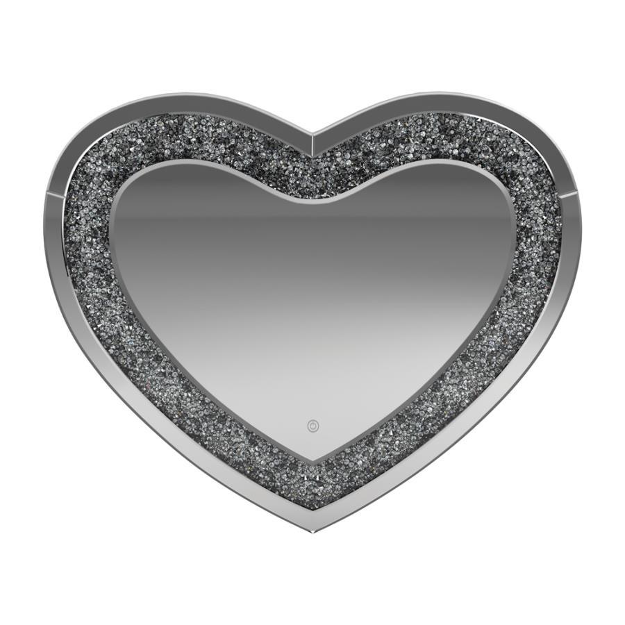 Aiko - Heart Shape Wall Mirror - Silver