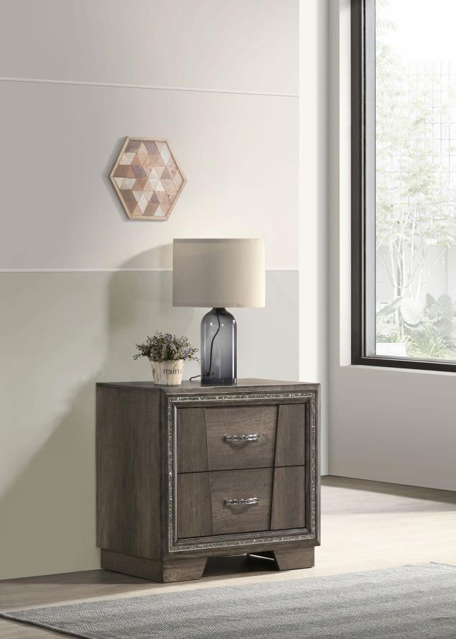 Janine - 2-Drawer Nightstand - Grey