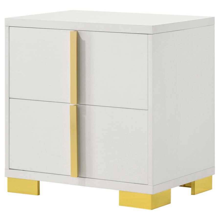 Marceline Nightstand - White / Gold