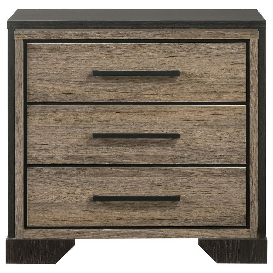 Baker - 3-Drawer Nightstand - Brown and Light Taupe
