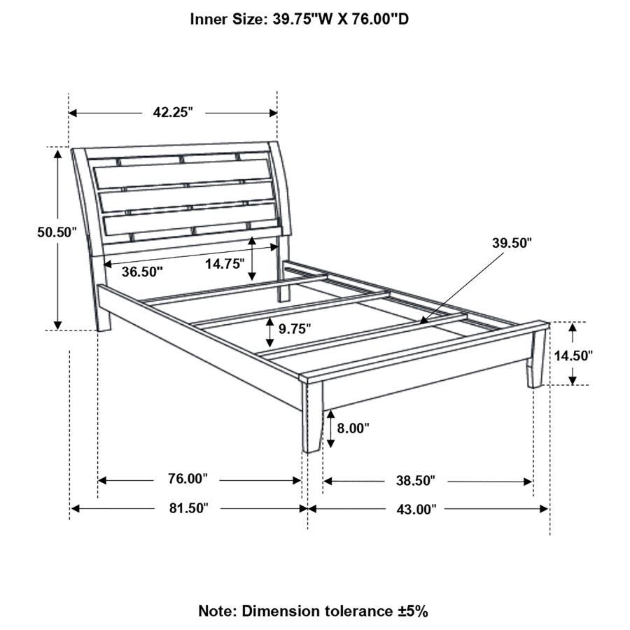 Serinity - Panel Bed with Cut-out Headboard