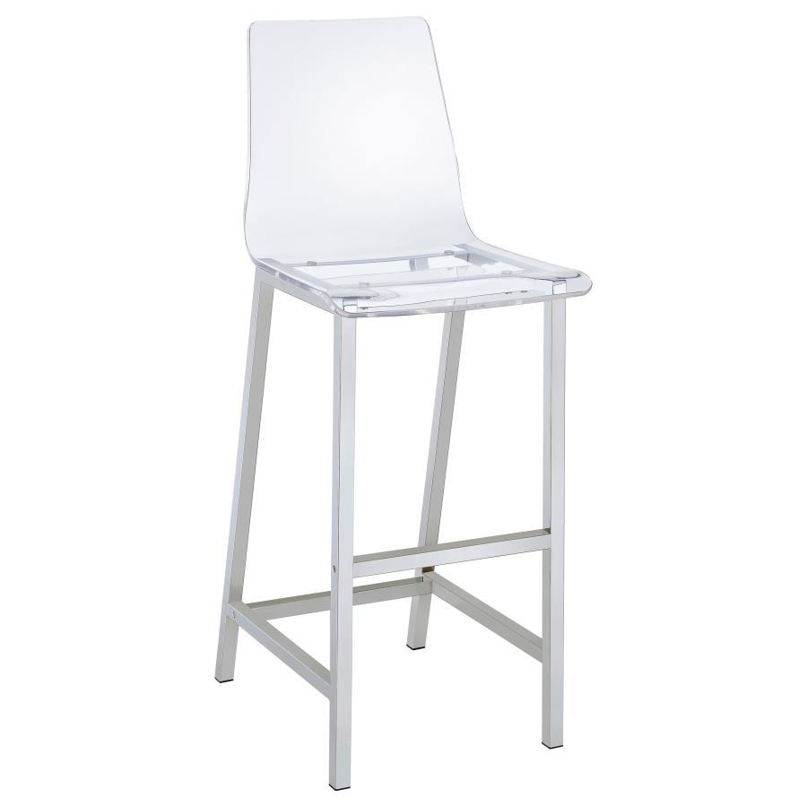Tolbert - 5-Piece Bar Set With Acrylic Chairs - Clear And Chrome
