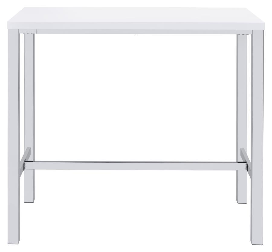 Natividad - 5-Piece Bar Set - White High Gloss and Chrome