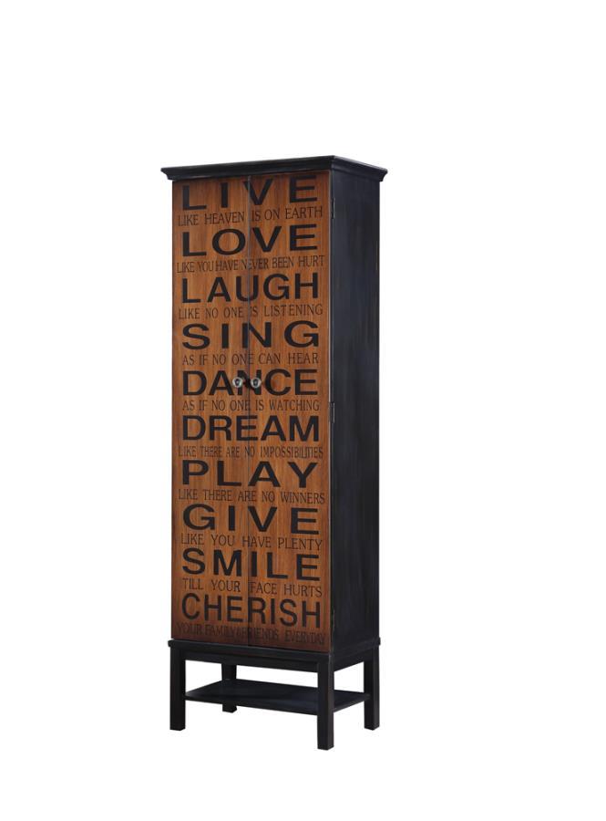 Lovegood - 2-Door Accent Cabinet - Rich Brown and Black