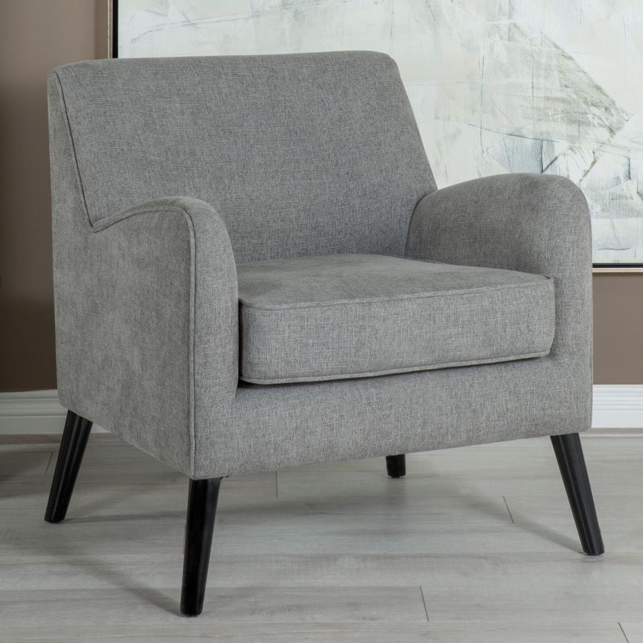 Charlie - Upholstered Accent Chair With Reversible Seat Cushion - Charcoal Grey