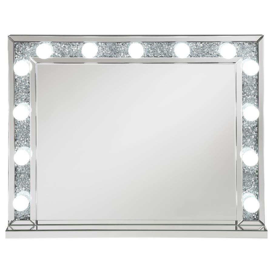 Wilmer - Rectangular Table - Mirror With Lighting - Silver