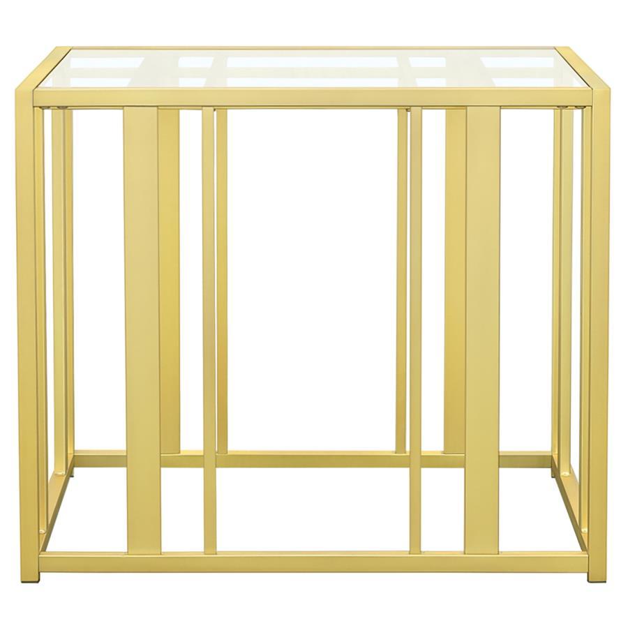 Adri - Metal Frame End Table - Matte Brass