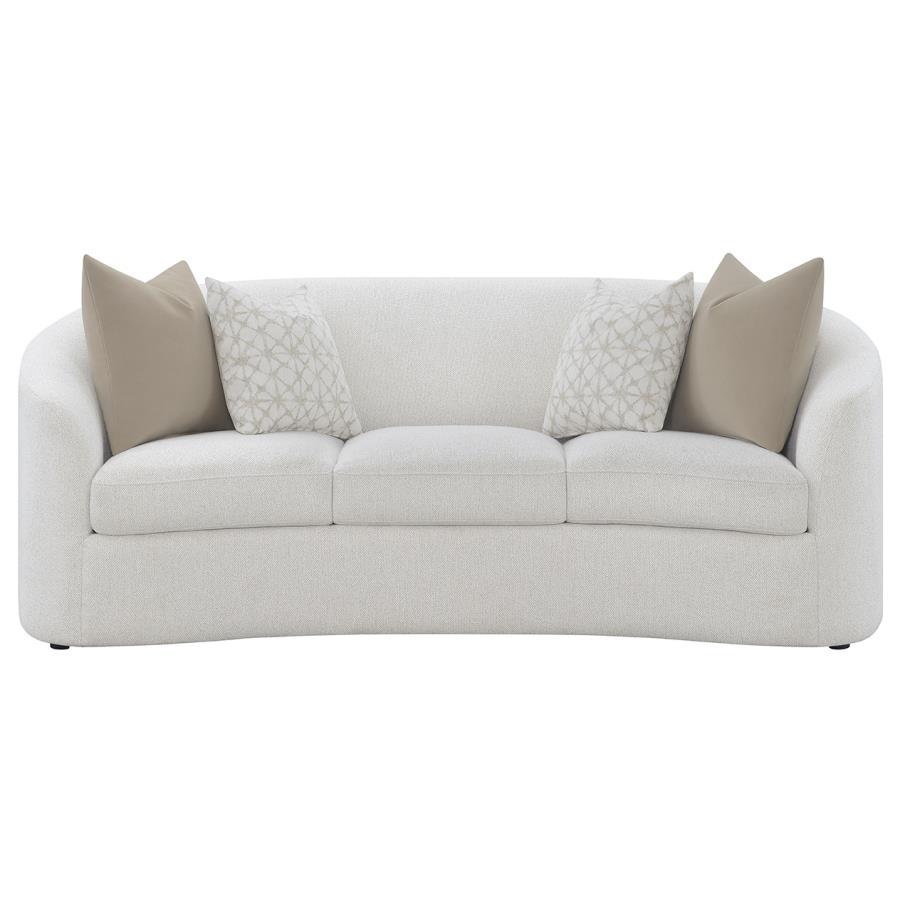 Rainn - Upholstered Tight Back Sofa Latte