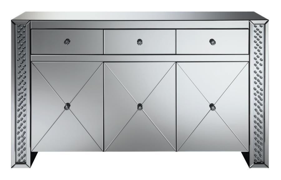 Maya - 3-Drawer Accent Cabinet - Silver