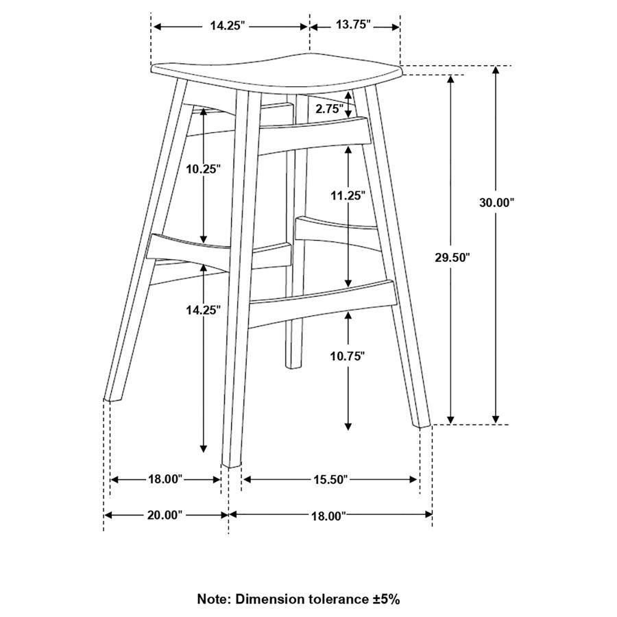 Finnick - Tapered Legs Bar Stools (Set of 2) - Dark Grey and Walnut