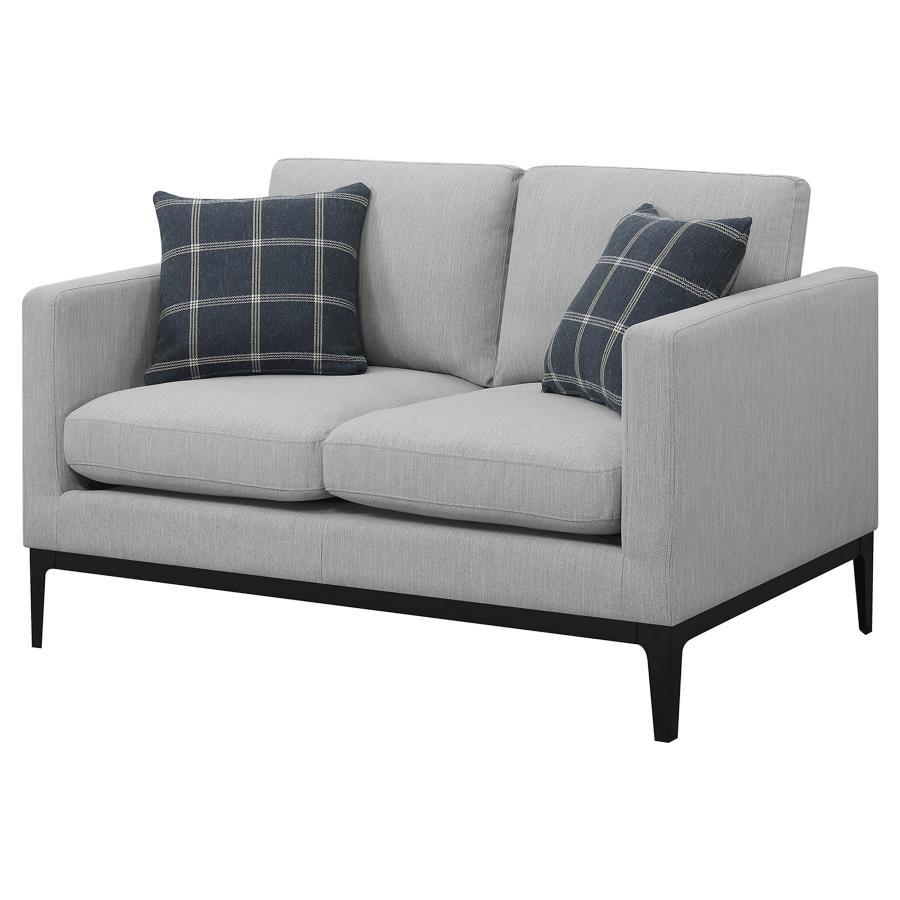 Apperson - Cushioned Back Loveseat - Light Grey