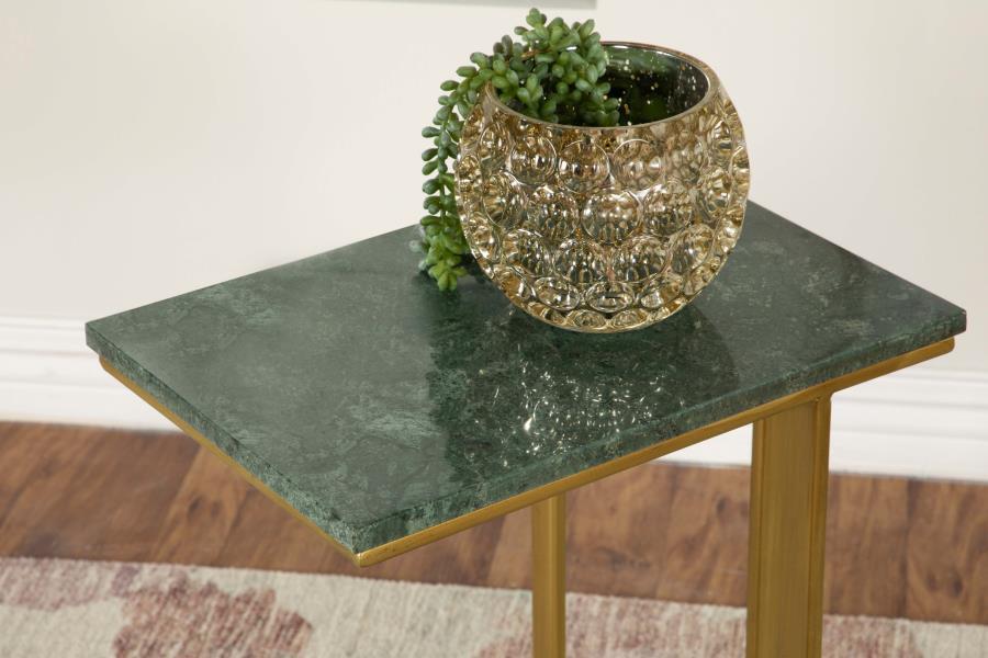 Vicente - Accent Table With Marble Top - Grey - Metal