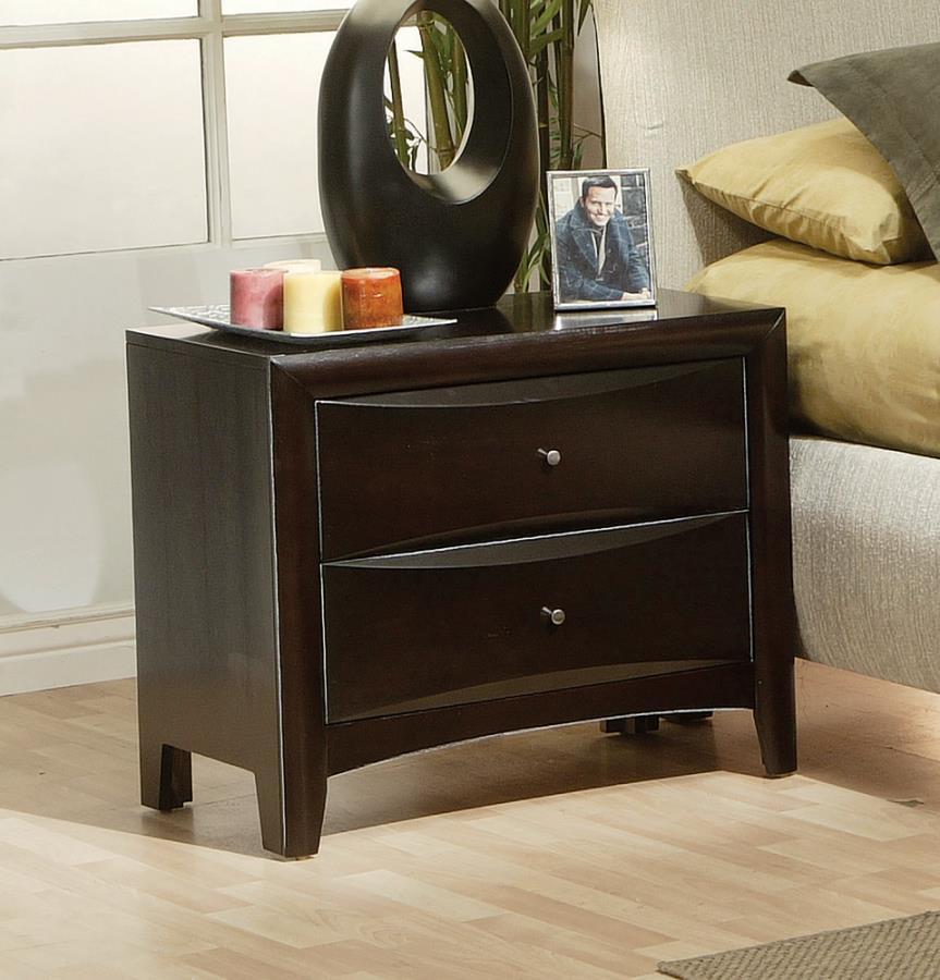 Phoenix - 2-Drawer Nightstand - Deep Cappuccino