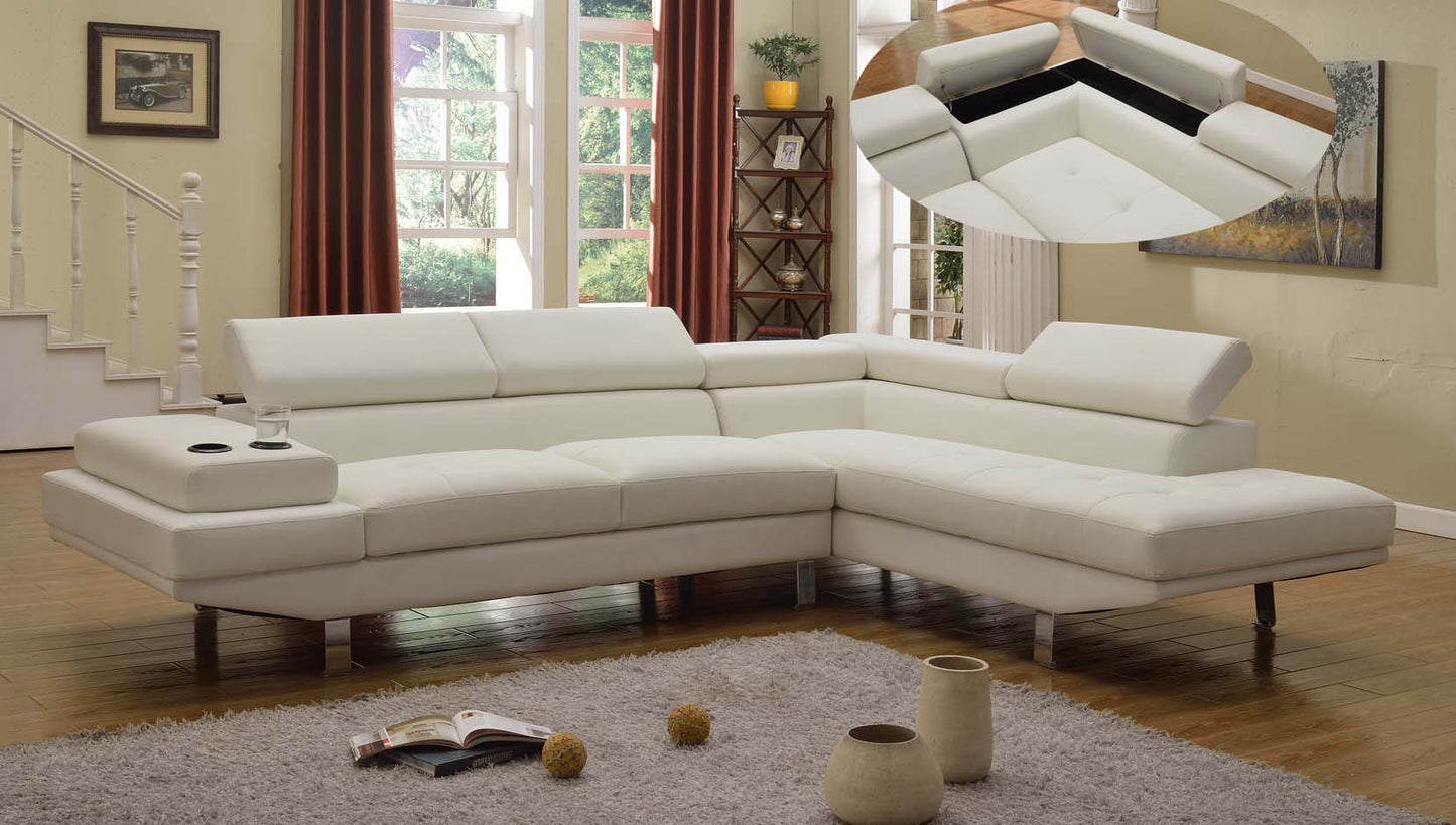 9332 Master White Sectional