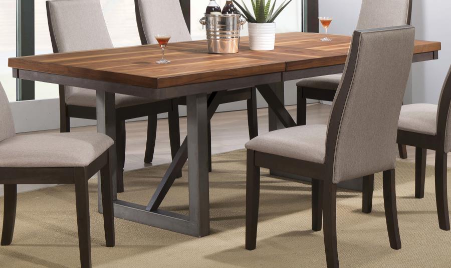 Spring Creek - Dining Table With Extension Leaf - Natural Walnut