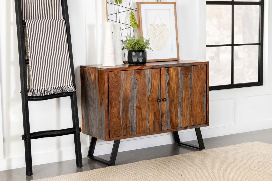 Mathis - Sled Base Accent Cabinet - Sheesham Grey