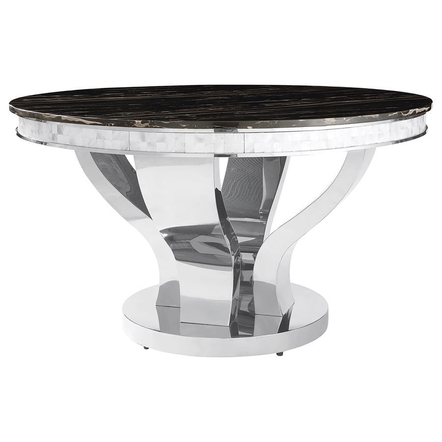 Anchorage - 5-Piece Round Dining Set - Chrome