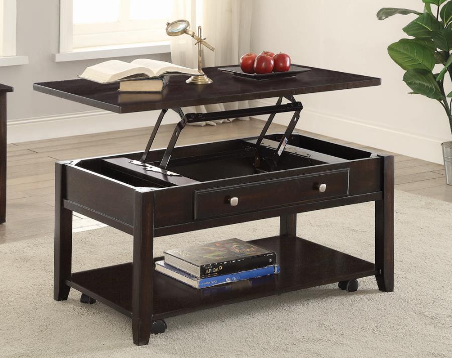 Bradford - Rectangular Lift Top Coffee Table - Walnut