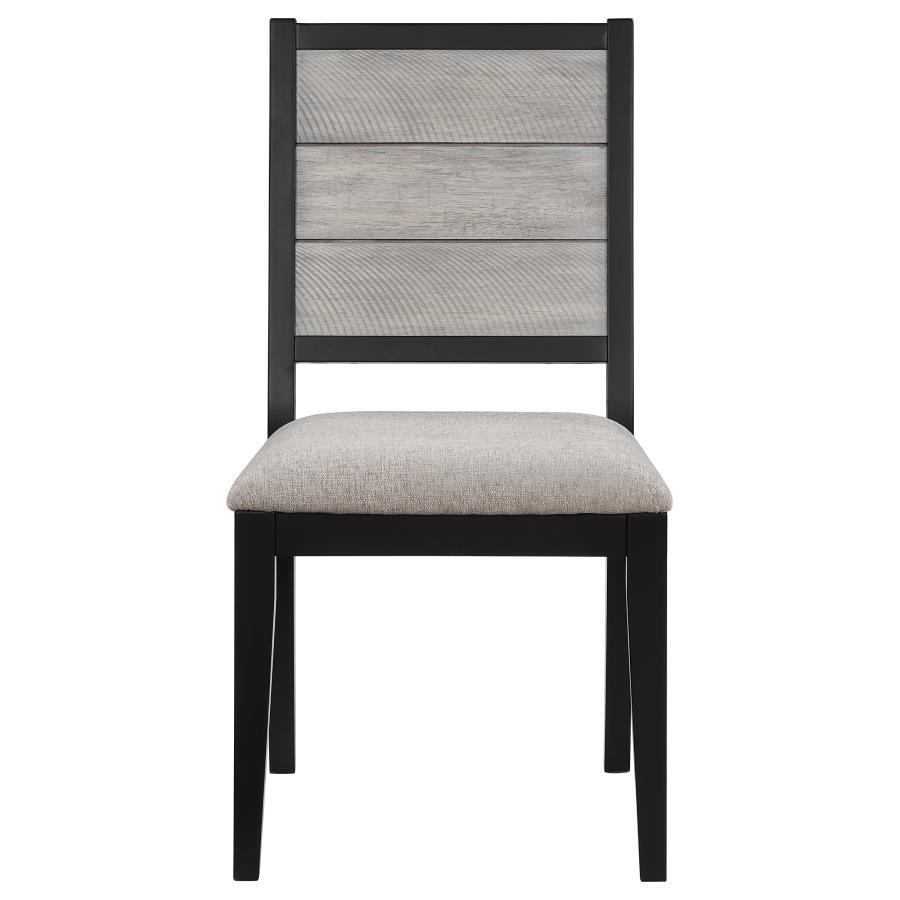 Elodie - Upholstered Padded Seat Dining Side Chair (Set of 2) - Dove Grey and Black