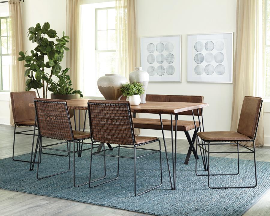 Abbott - Upholstered Side Chairs (Set of 2) - Antique Brown and Matte Black