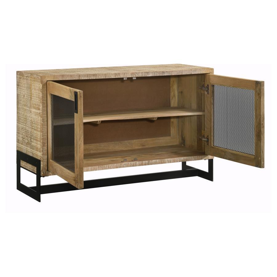 April - 2-Door Accent Cabinet - White Washed and Black