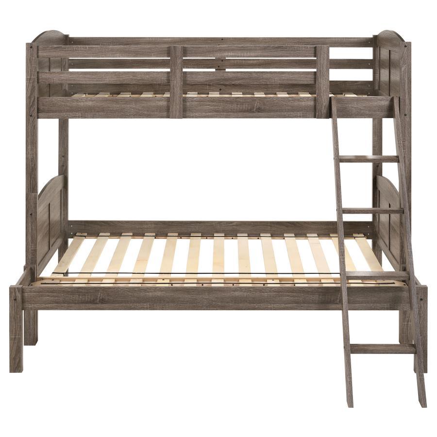 Flynn - Twin Over Full Bunk Bed - Weathered Brown