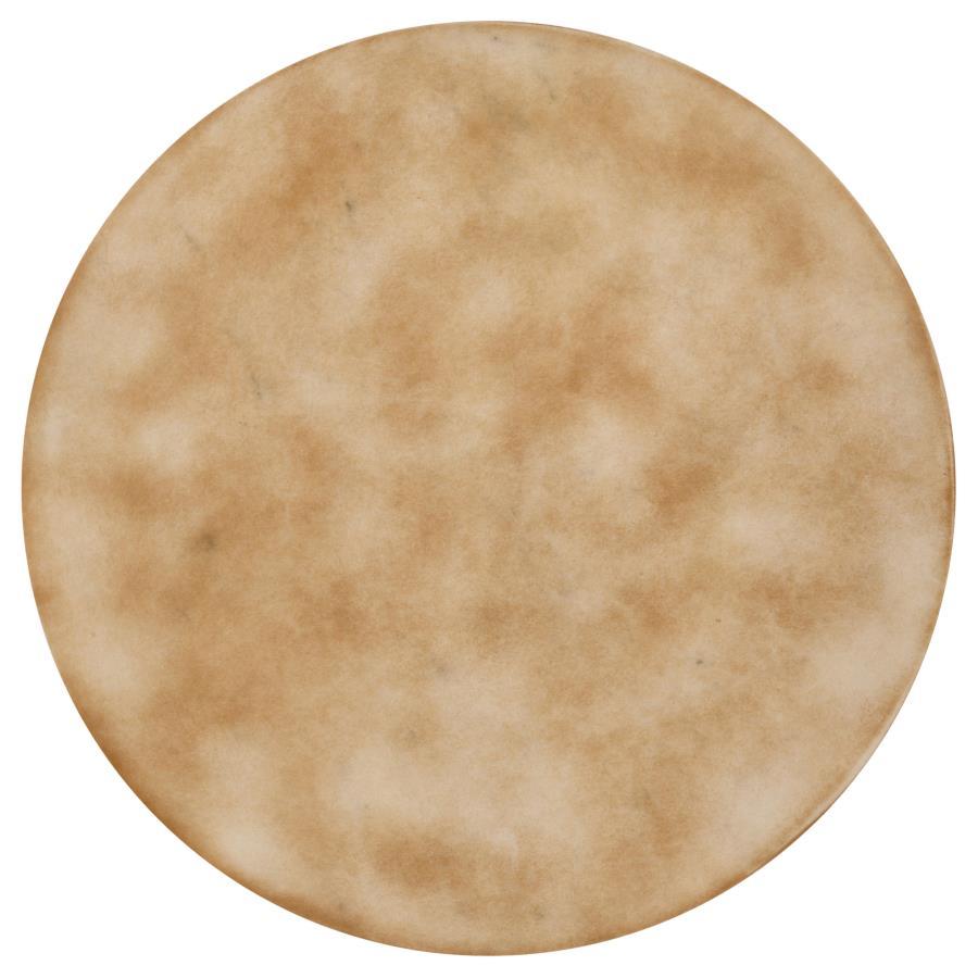 Bernardo - Round Accent Table With Bird Cage Base - Natural and Gunmetal