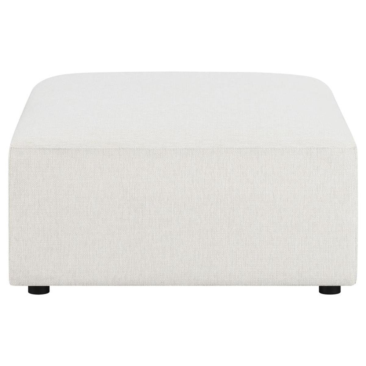 Freddie - Upholstered Square Ottoman - Pearl