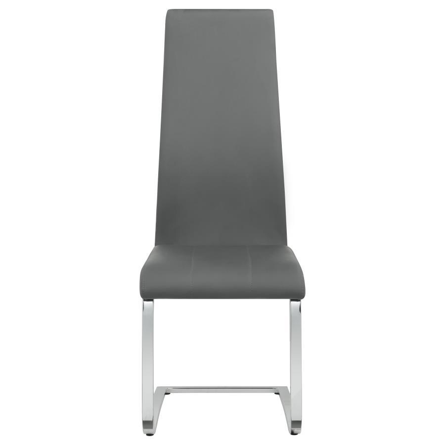 Montclair - Upholstered High Back Side Chairs (Set of 4) - Grey and Chrome