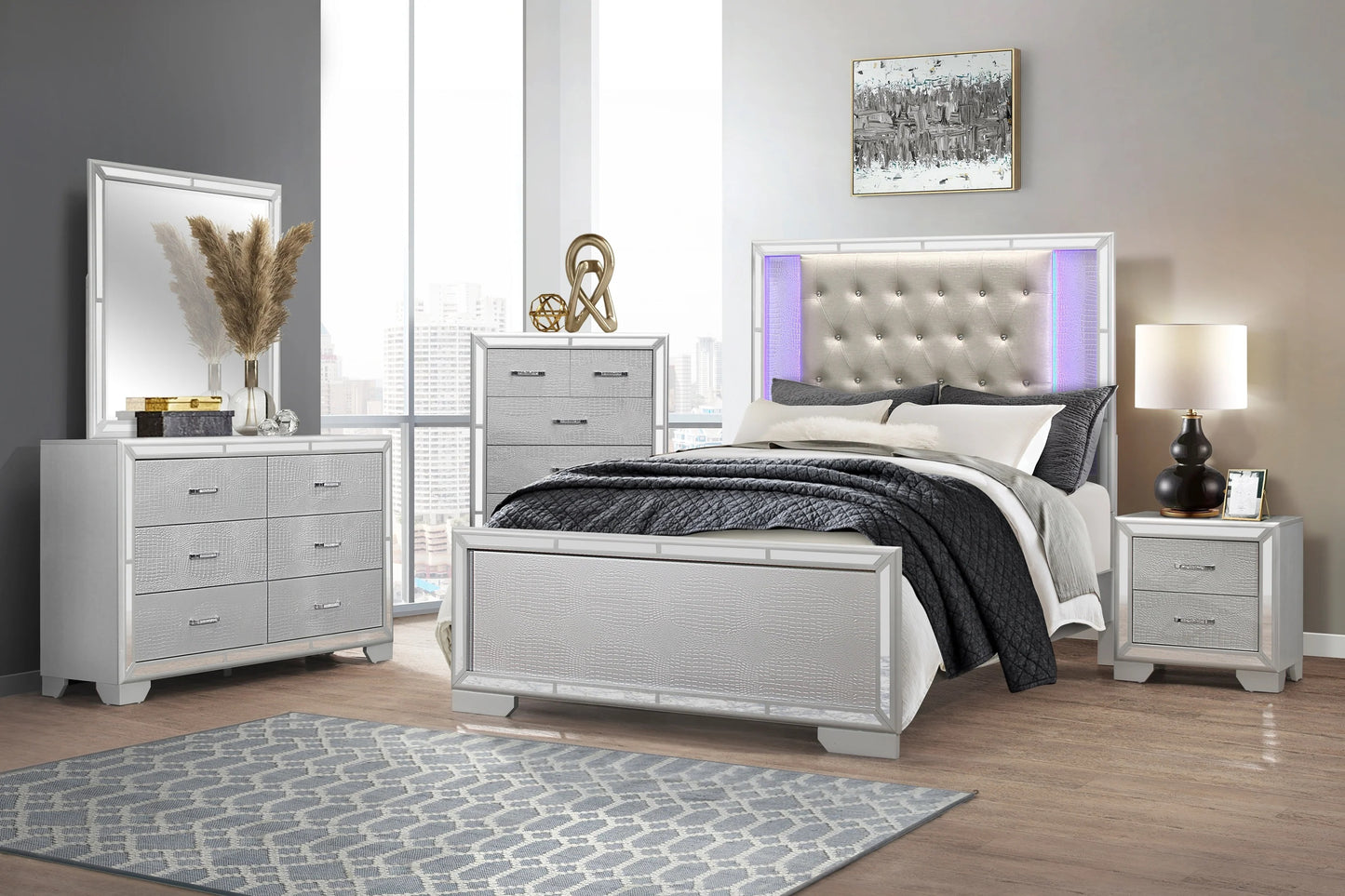 1428 Aveline Collection Alligator Bedroom Set