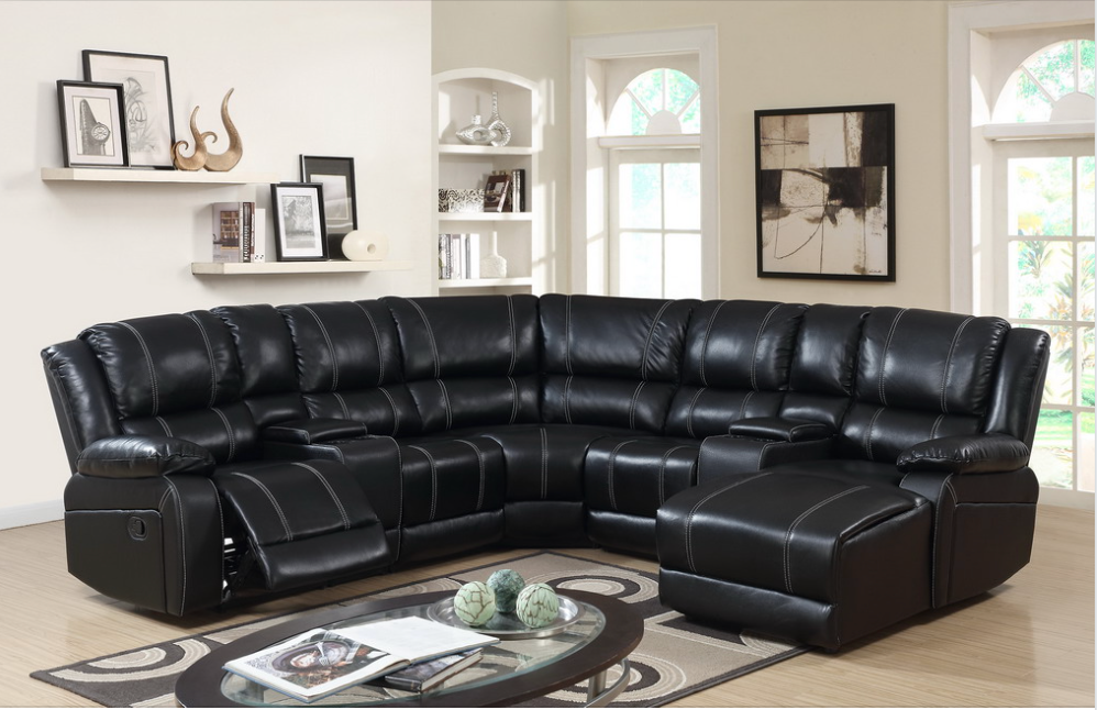 BLACK RECLINING SECTIONAL