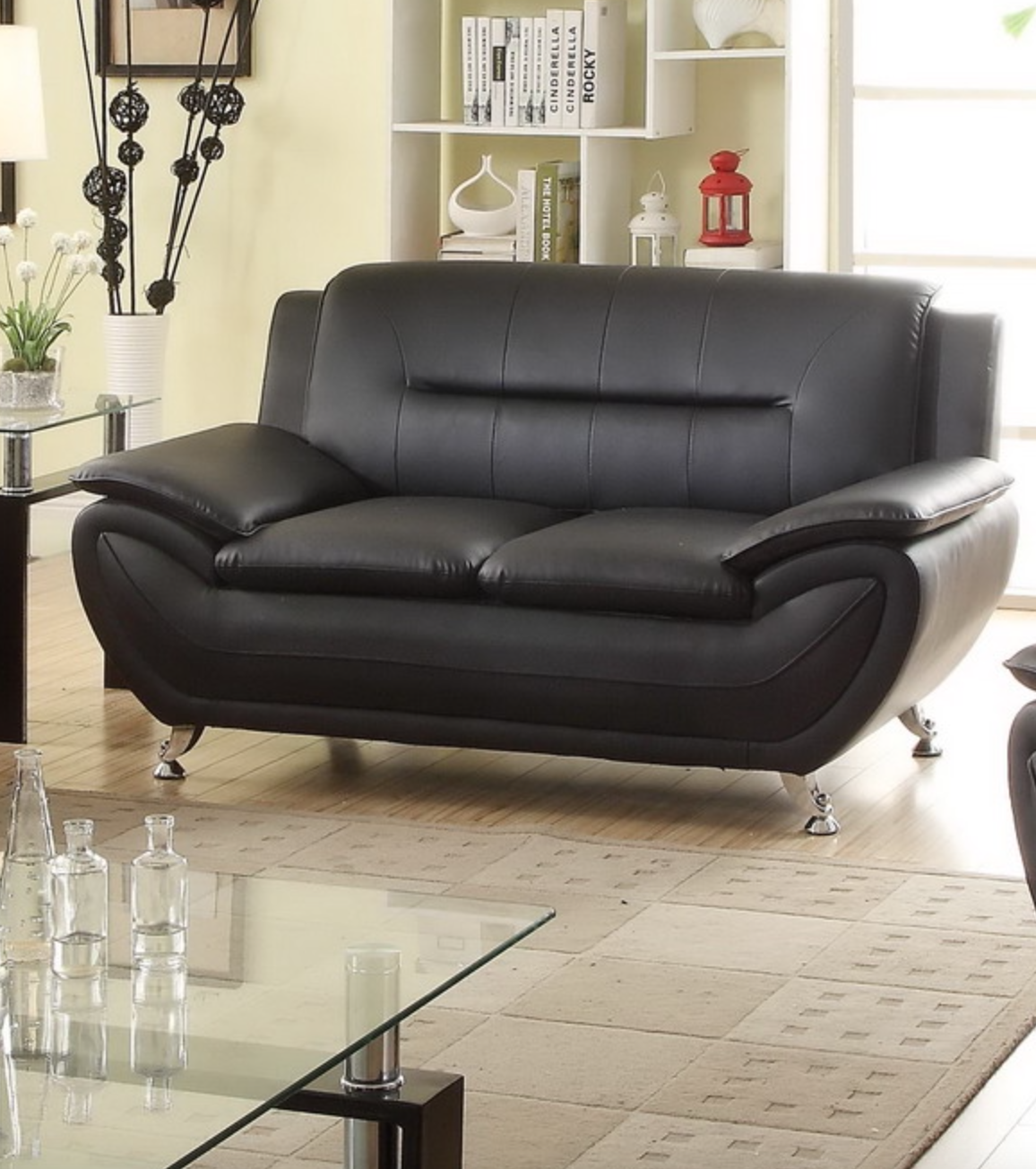 868 Vinyl Black Loveseat