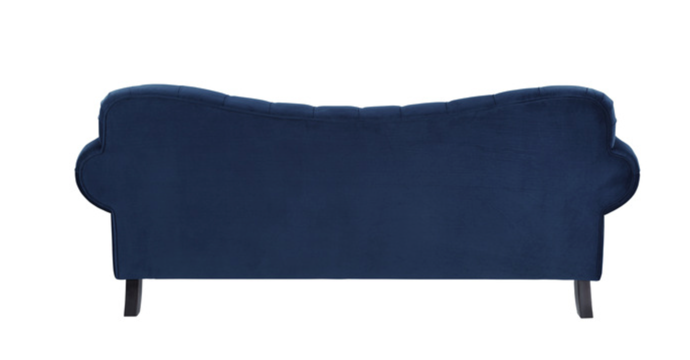 9330BU Rosalie Collection Blue Velvet Sofa & Loveseat Set 2 Piece Set
