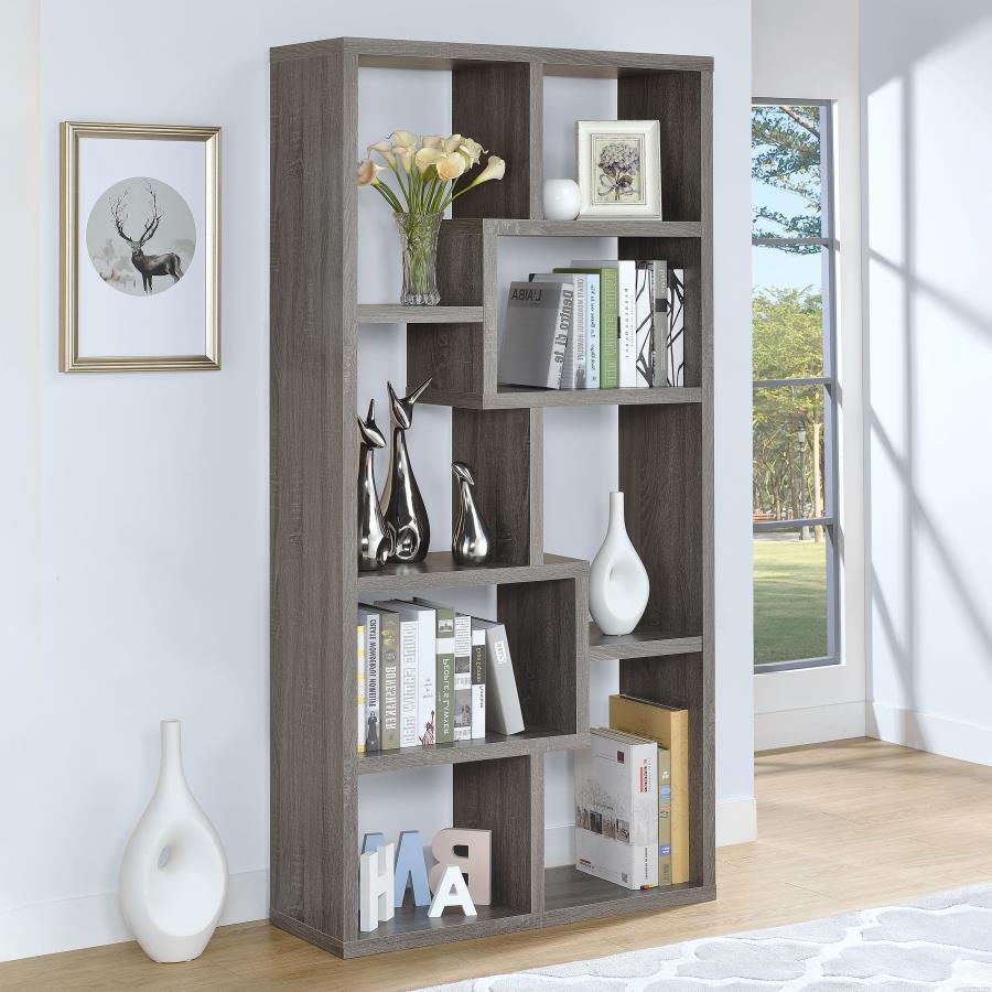 Theo - 10-shelf Geometric Bookcase
