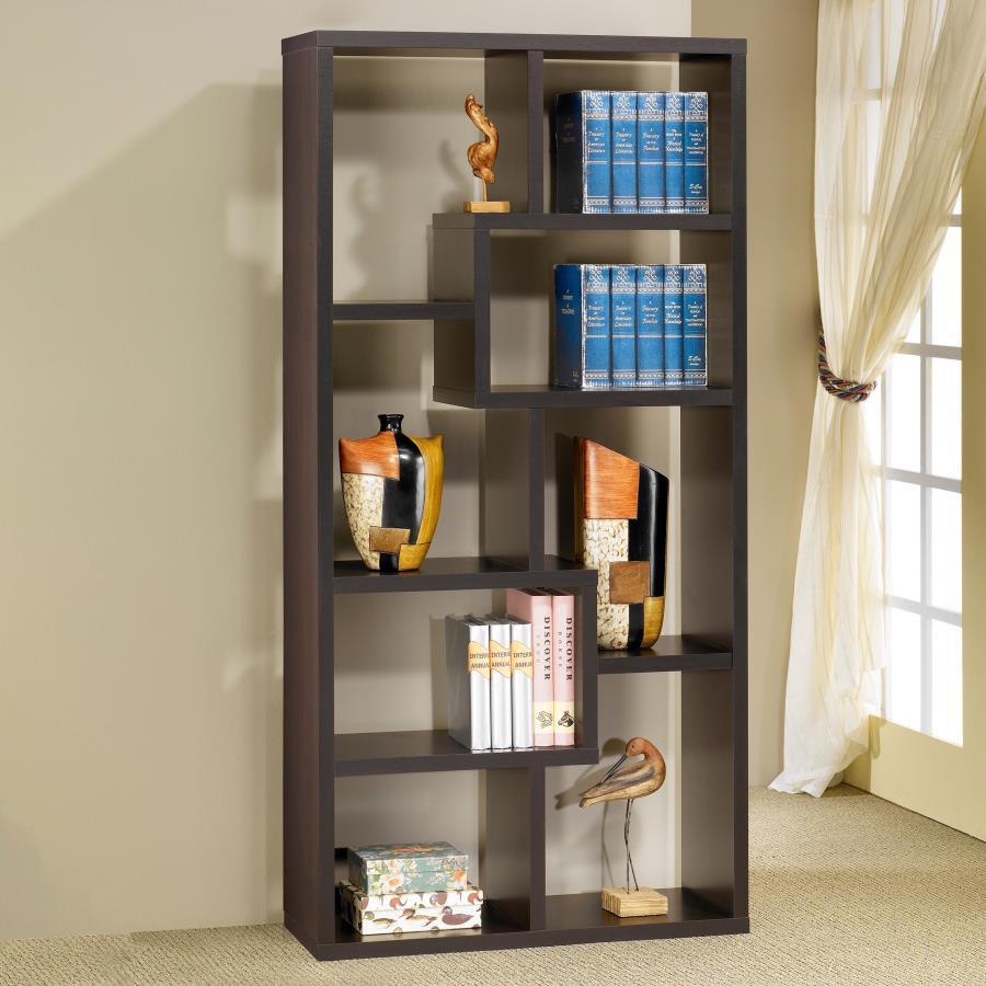 Theo - 10-shelf Geometric Bookcase