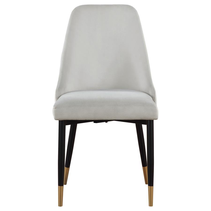 Gabrielle - Upholstered Solid Back Dining Side Chair (Set of 2) - Grey and Black