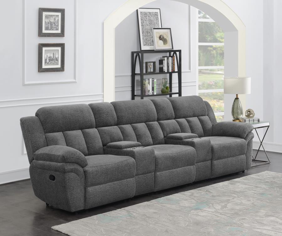 Bahrain - 5-Piece Upholstered Home Theater Seating- Charcoal