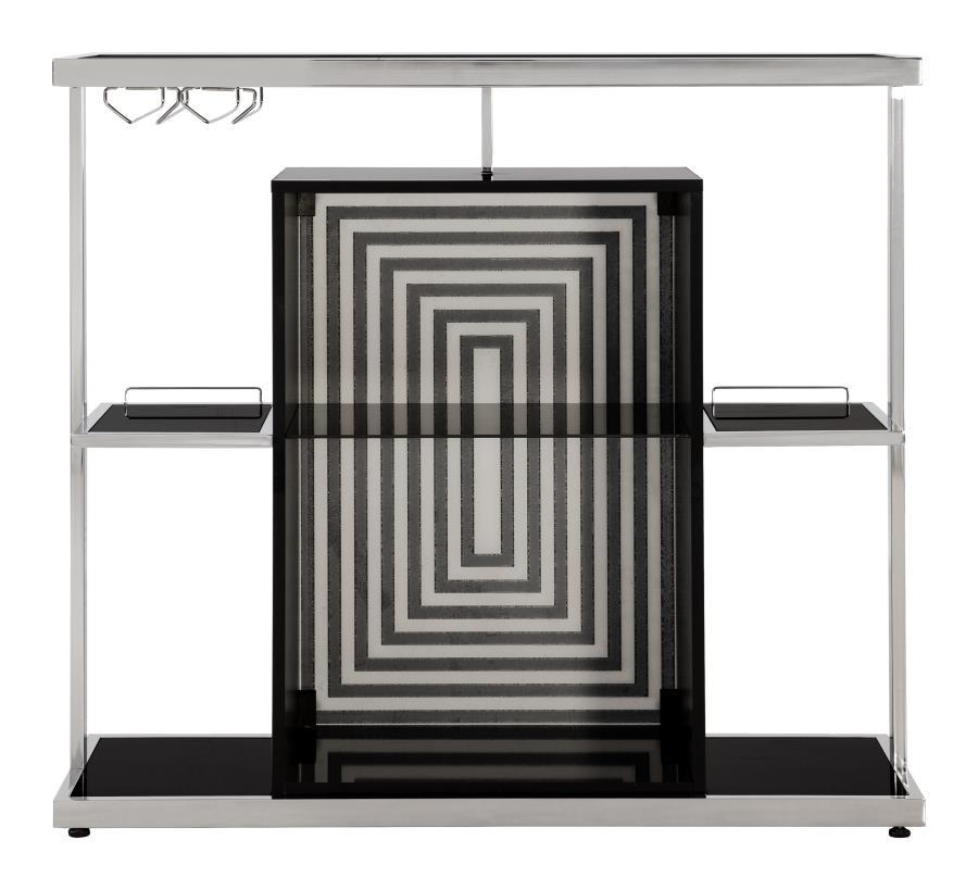 Zinnia - 2-Tier Bar Unit - Glossy Black and White
