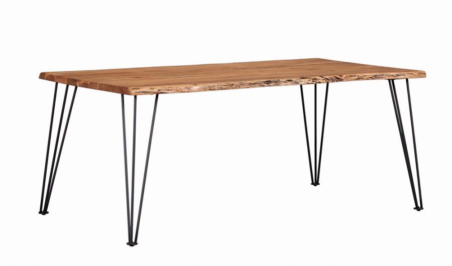 Sherman - Rectangular Dining Table - Natural Acacia and Matte Black