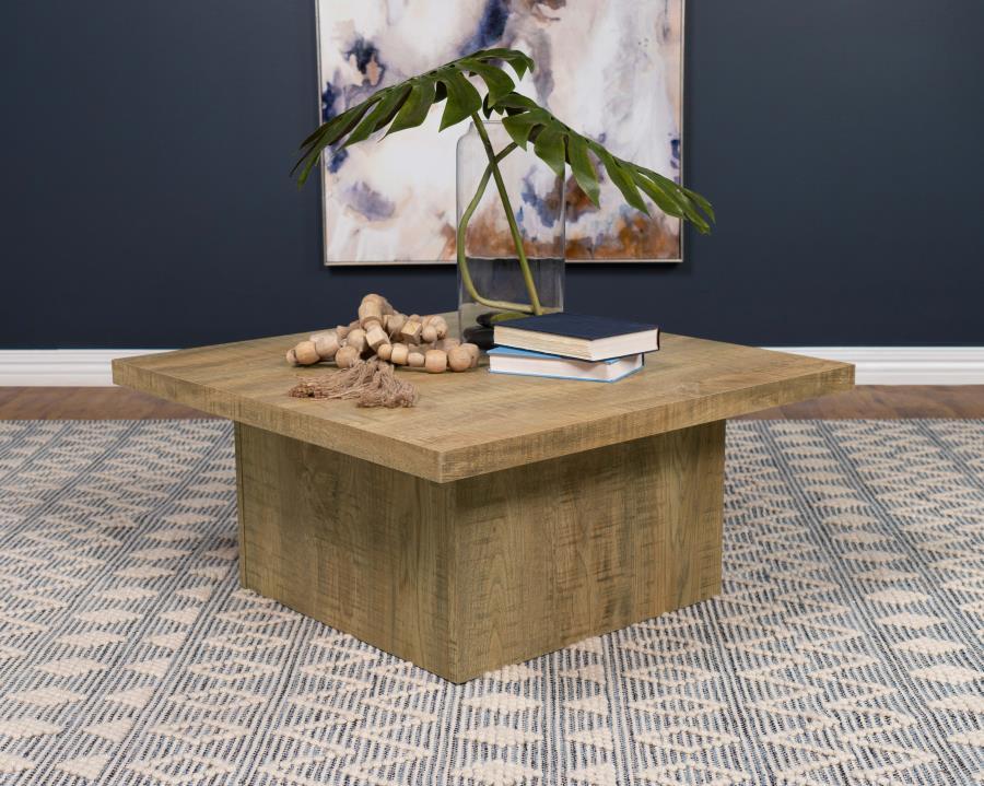 Zetta - Square Engineered Wood Coffee Table - Mango