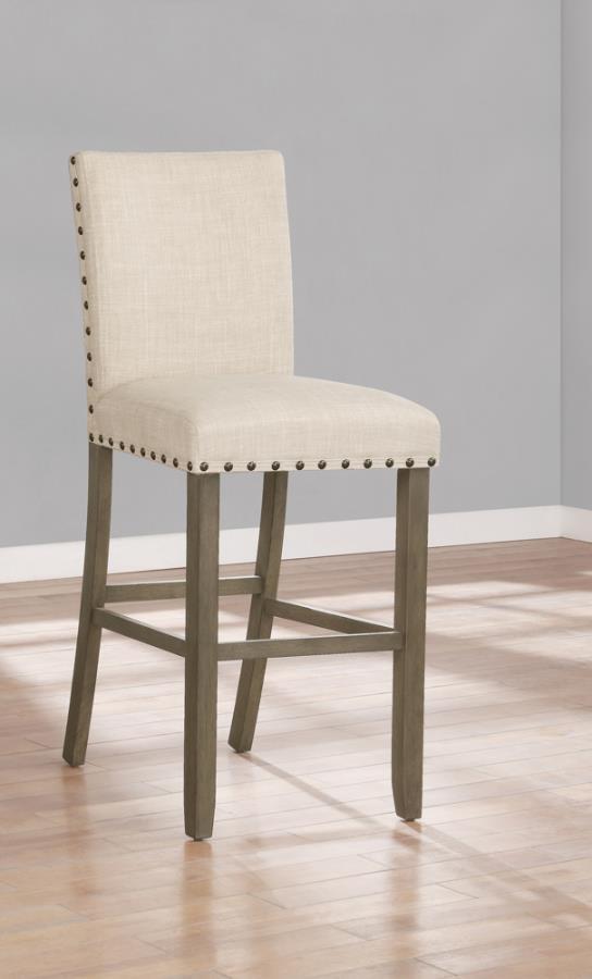 Ralland - Upholstered Bar Stools With Nailhead Trim (Set of 2) - Beige