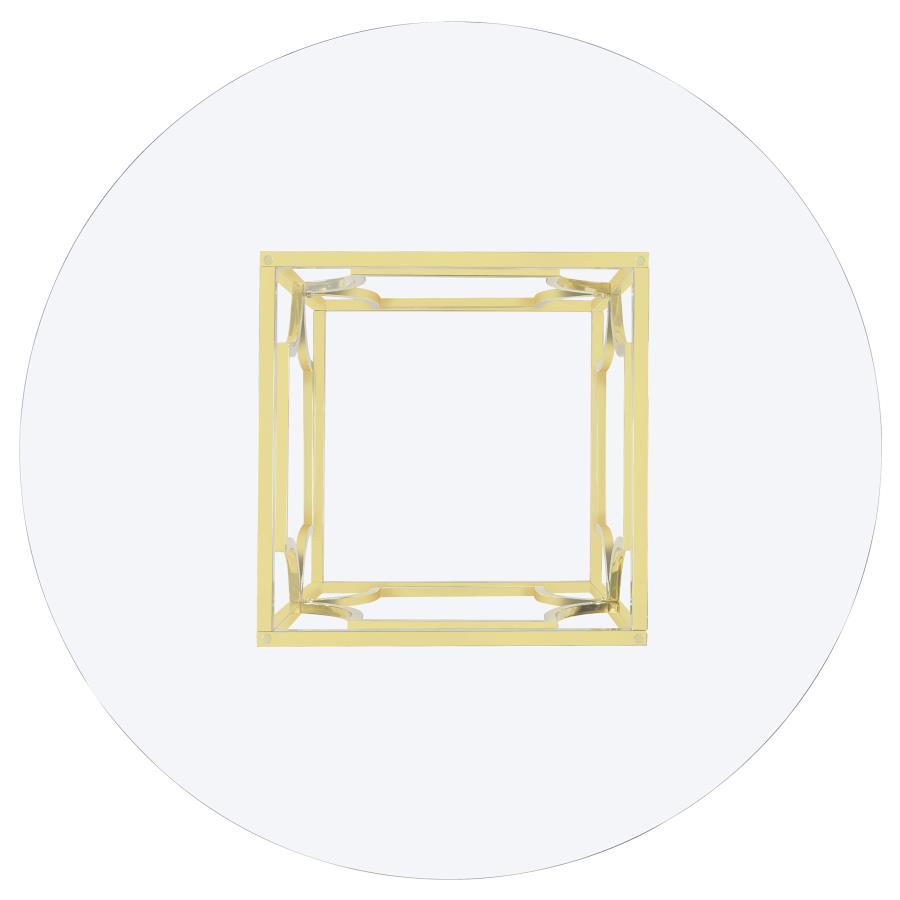 Starlight - Round Glass Top Dining Table - Clear And Brass