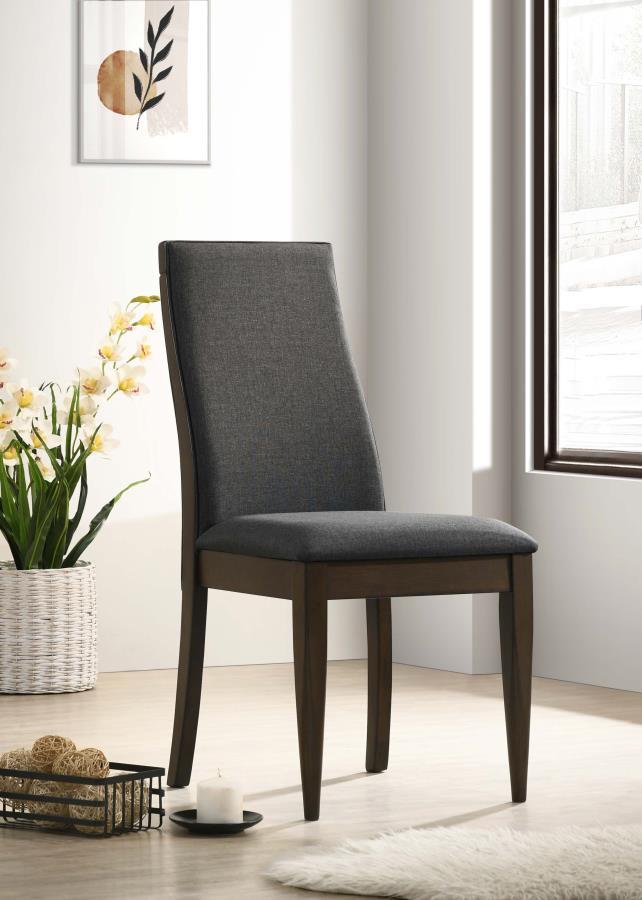 Wes - Upholstered Side Chair (Set of 2) - Grey and Dark Walnut