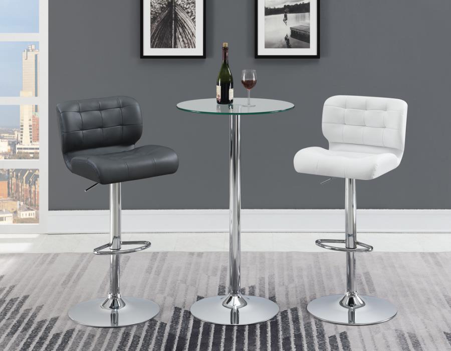 Abiline - Glass Top Round Bar Table - Chrome
