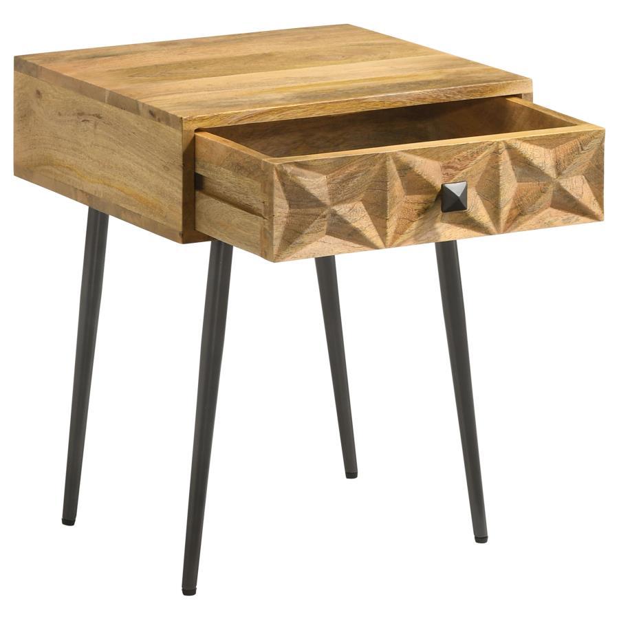 Ezra - Rectangular 1-Drawer Accent Cabinet - Natural Mango