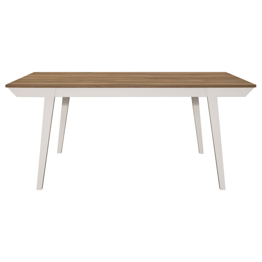 7 PC Dining Set - Natural Acacia / White
