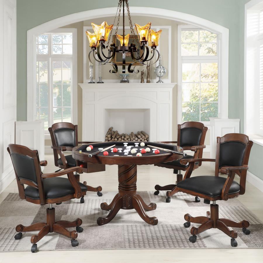 Turk - 5-Piece Game Table Set - Tobacco and Black